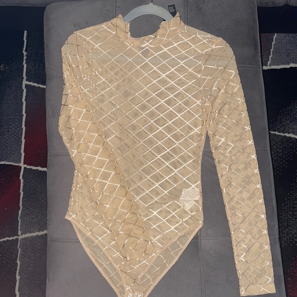 Tan/cream color body suit